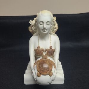 Serene Mermaid with Turtles Sculpture